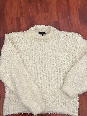 1. State Cream Bouclé Turtleneck Sweater
